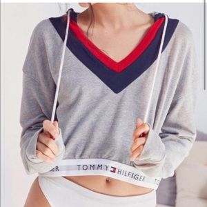 Tommy Hilfiger x Urban Outfitters Grey Cropped Hoodie